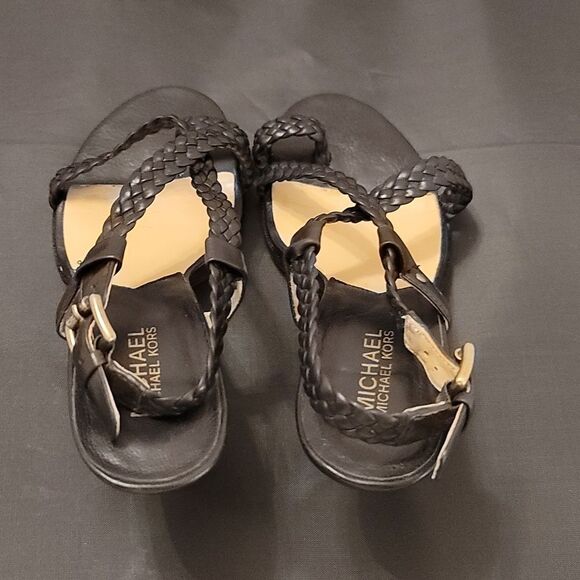 MICHAEL KORS BRAIDED LEATHER STILETTO PUMP HEEL SANDALS - Picture 5 of 13